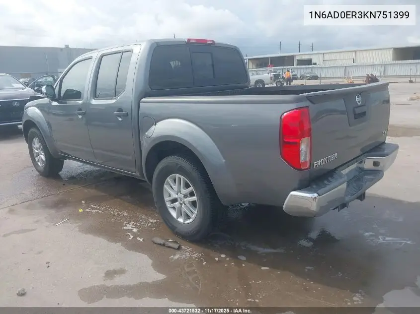 1N6AD0ER3KN751399 2019 Nissan Frontier Sv