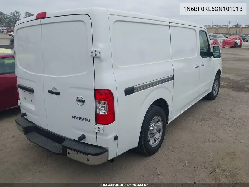 2012 Nissan Nv 1500 Nv1500 Sv V6 VIN: 1N6BF0KL6CN101918 Lot: 45413546