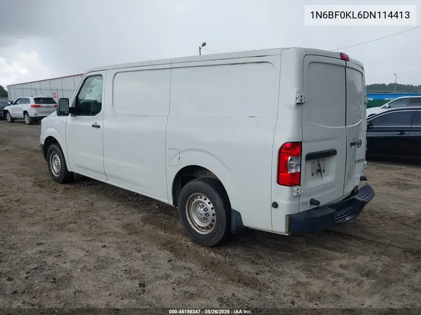 2013 Nissan Nv Cargo Nv1500 S V6 VIN: 1N6BF0KL6DN114413 Lot: 45198347