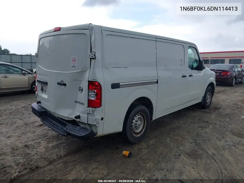 2013 Nissan Nv Cargo Nv1500 S V6 VIN: 1N6BF0KL6DN114413 Lot: 45198347
