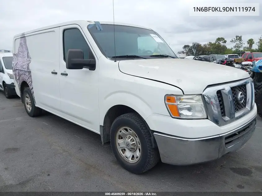 2013 Nissan Nv Cargo Nv1500 Sv V6 VIN: 1N6BF0KL9DN111974 Lot: 45409259