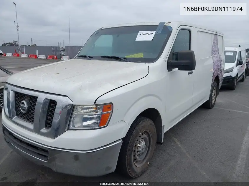 2013 Nissan Nv Cargo Nv1500 Sv V6 VIN: 1N6BF0KL9DN111974 Lot: 45409259