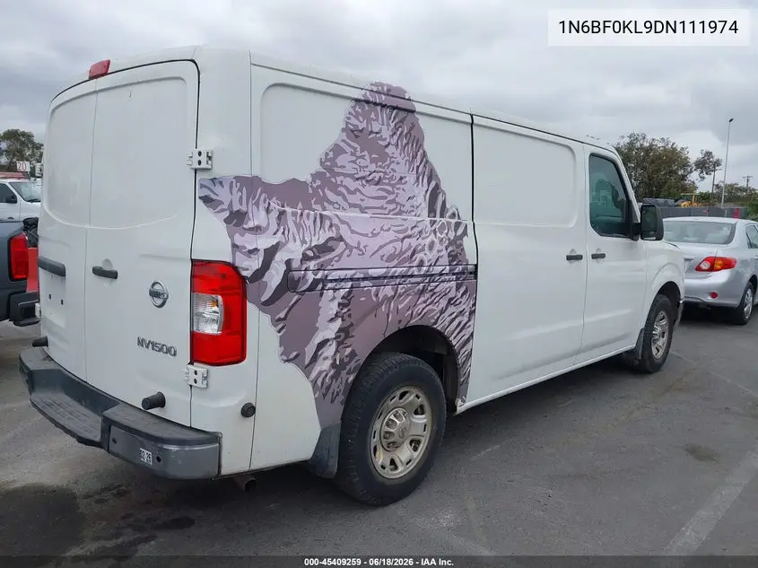 2013 Nissan Nv Cargo Nv1500 Sv V6 VIN: 1N6BF0KL9DN111974 Lot: 45409259