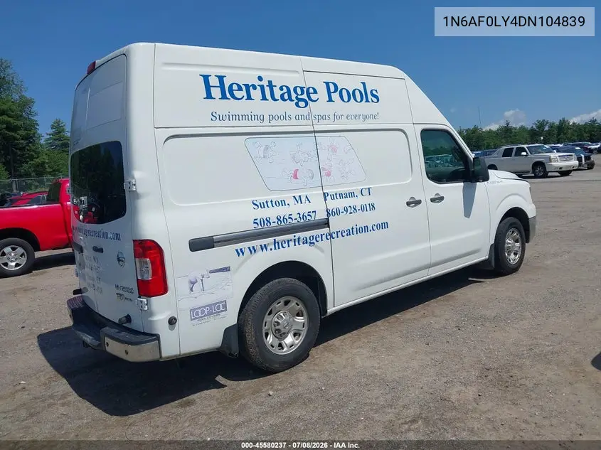 2013 Nissan Nv Cargo Nv2500 Hd Sv V8 VIN: 1N6AF0LY4DN104839 Lot: 45580237