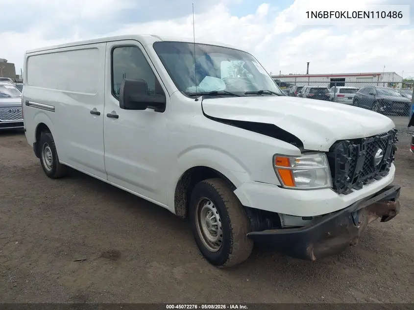 2014 Nissan Nv Cargo Nv1500 S V6 VIN: 1N6BF0KL0EN110486 Lot: 45072276