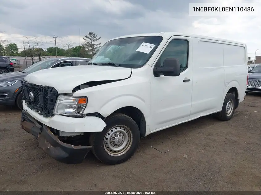 2014 Nissan Nv Cargo Nv1500 S V6 VIN: 1N6BF0KL0EN110486 Lot: 45072276