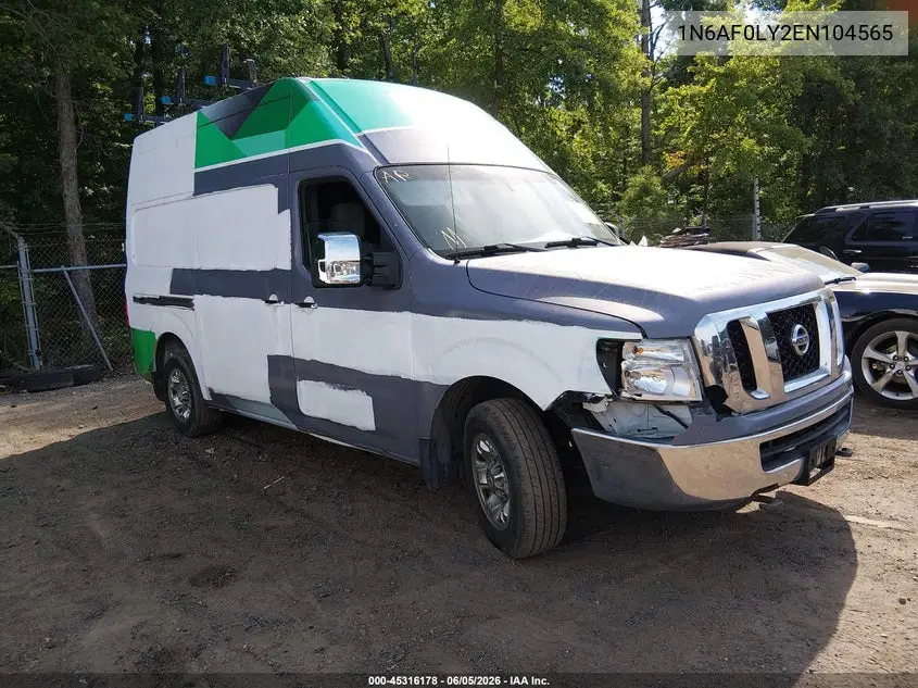 1N6AF0LY2EN104565 2014 Nissan Nv Cargo Nv2500 Hd Sv V8