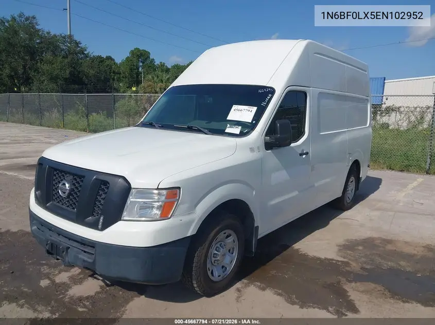 2014 Nissan Nv Cargo Nv2500 Hd Sv V6 VIN: 1N6BF0LX5EN102952 Lot: 45667794