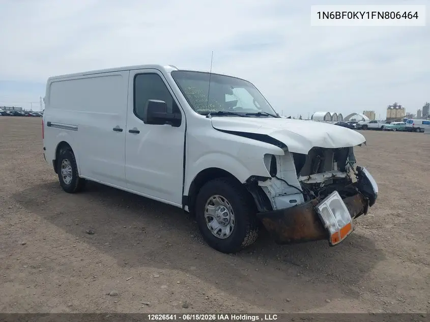 2015 Nissan Nv 1500/2500 VIN: 1N6BF0KY1FN806464 Lot: 12626541