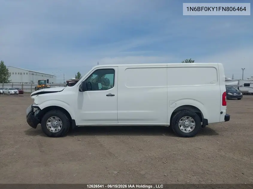 2015 Nissan Nv 1500/2500 VIN: 1N6BF0KY1FN806464 Lot: 12626541