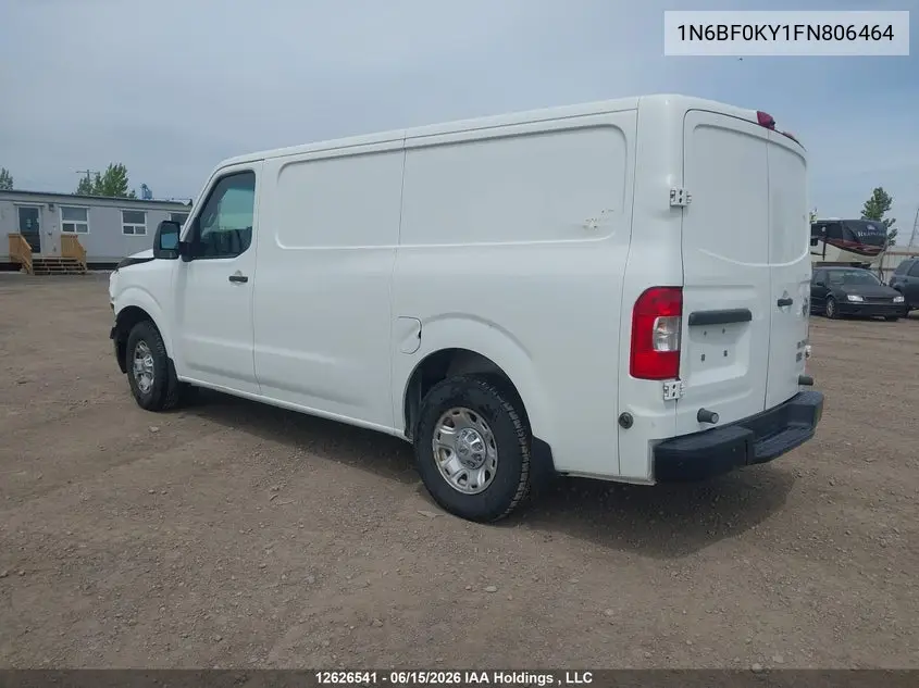 2015 Nissan Nv 1500/2500 VIN: 1N6BF0KY1FN806464 Lot: 12626541