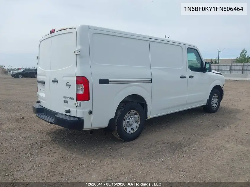 2015 Nissan Nv 1500/2500 VIN: 1N6BF0KY1FN806464 Lot: 12626541