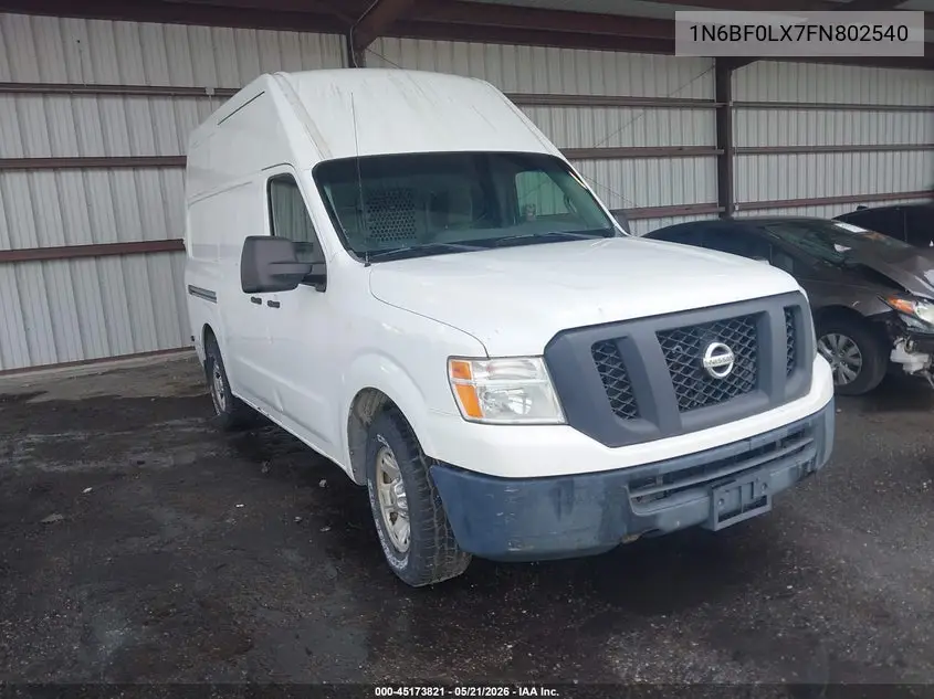 2015 Nissan Nv Cargo Nv2500 Hd Sv V6 VIN: 1N6BF0LX7FN802540 Lot: 45173821