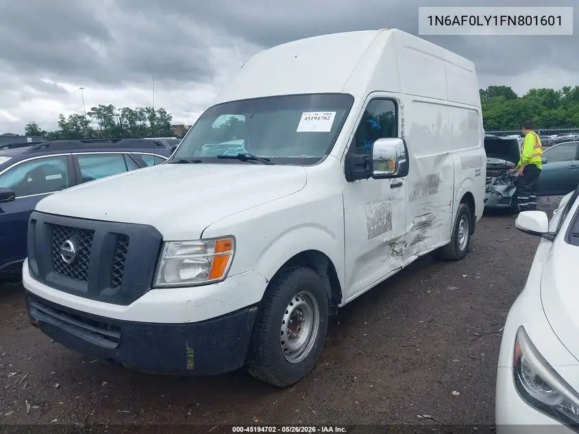 2015 Nissan Nv Cargo Nv2500 Hd S V8 VIN: 1N6AF0LY1FN801601 Lot: 45194702