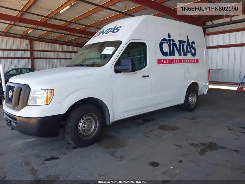 2015 Nissan Nv Cargo Nv2500 Hd S V6 VIN: 1N6BF0LY1FN802090 Lot: 45427961