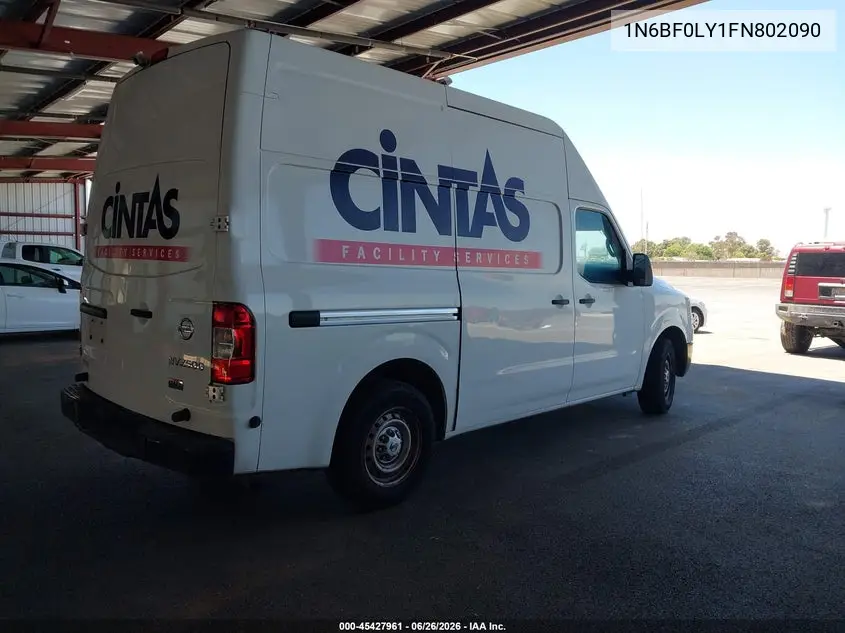2015 Nissan Nv Cargo Nv2500 Hd S V6 VIN: 1N6BF0LY1FN802090 Lot: 45427961