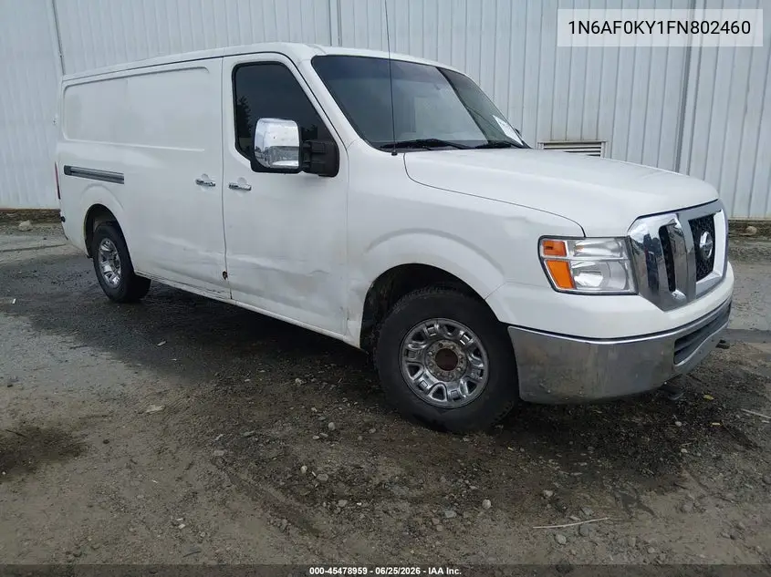 2015 Nissan Nv Cargo Nv2500 Hd Sl V8 VIN: 1N6AF0KY1FN802460 Lot: 45478959