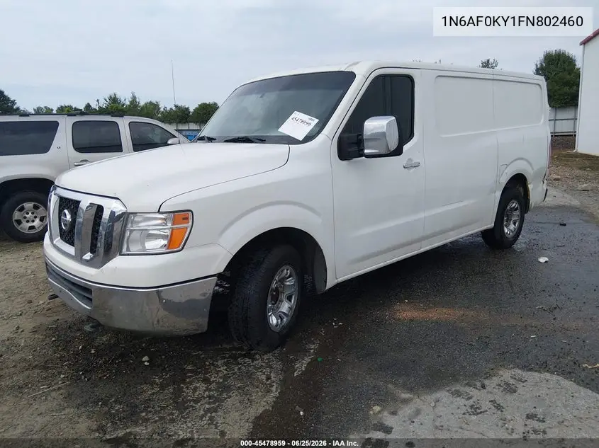 2015 Nissan Nv Cargo Nv2500 Hd Sl V8 VIN: 1N6AF0KY1FN802460 Lot: 45478959