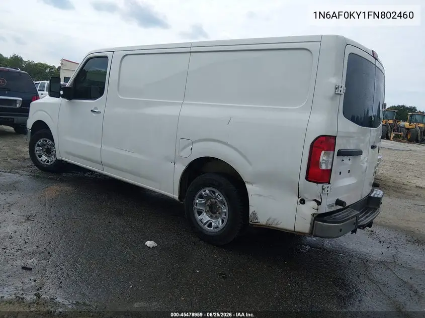 2015 Nissan Nv Cargo Nv2500 Hd Sl V8 VIN: 1N6AF0KY1FN802460 Lot: 45478959