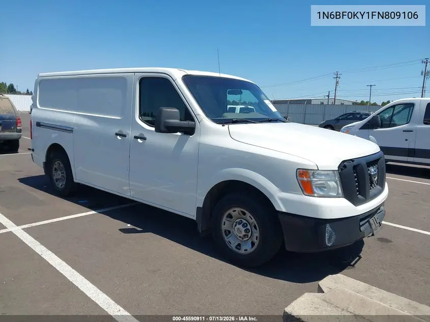 2015 Nissan Nv Cargo Nv2500 Hd Sv V6 VIN: 1N6BF0KY1FN809106 Lot: 45590911
