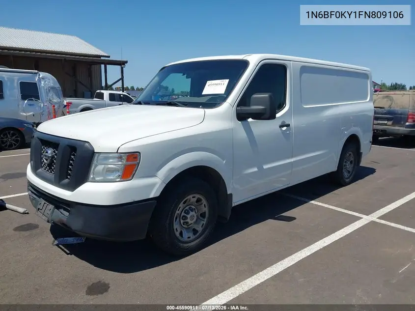 2015 Nissan Nv Cargo Nv2500 Hd Sv V6 VIN: 1N6BF0KY1FN809106 Lot: 45590911