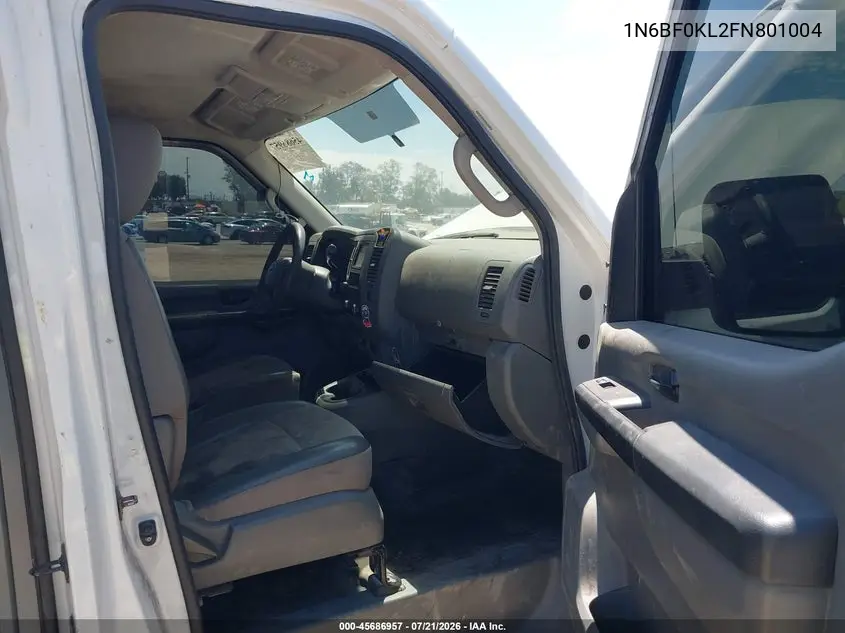 2015 Nissan Nv Cargo Nv1500 S V6 VIN: 1N6BF0KL2FN801004 Lot: 45686957