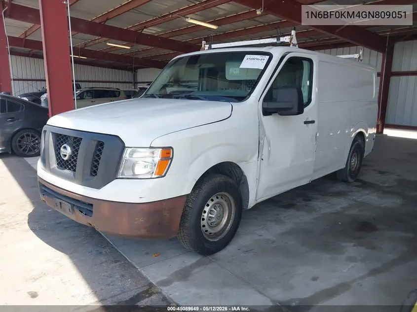 2016 Nissan Nv Cargo Nv1500 S V6/Sv V6 VIN: 1N6BF0KM4GN809051 Lot: 45089649