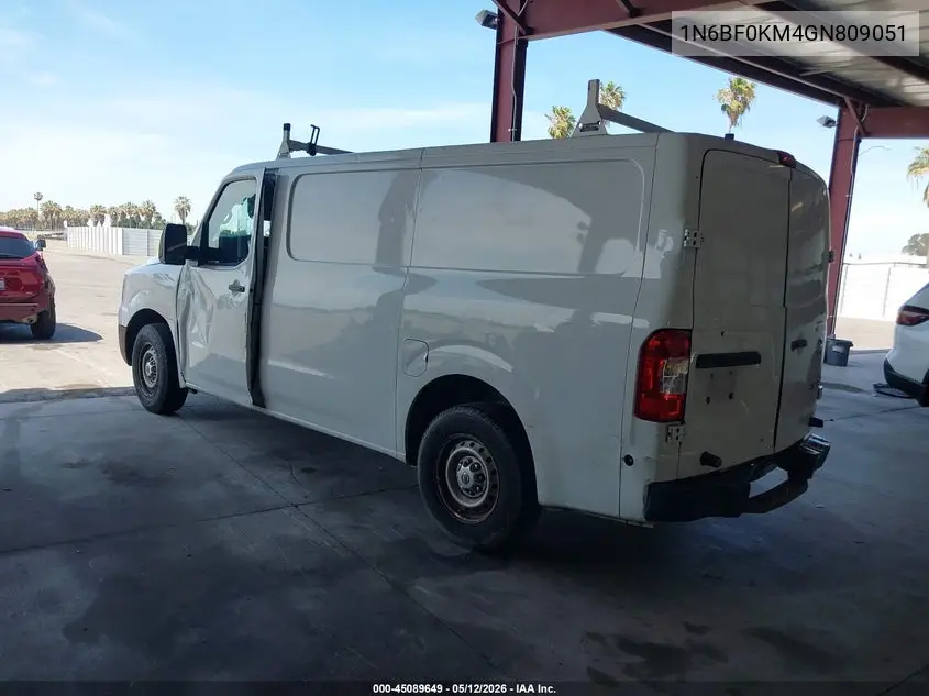 2016 Nissan Nv Cargo Nv1500 S V6/Sv V6 VIN: 1N6BF0KM4GN809051 Lot: 45089649