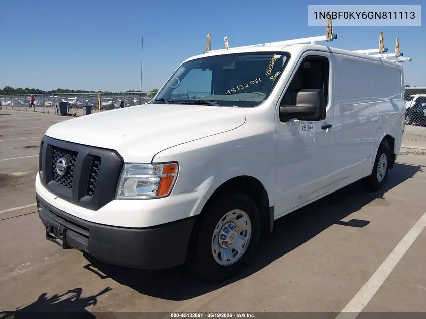 2016 Nissan Nv Cargo Nv2500 Hd Sv V6 VIN: 1N6BF0KY6GN811113 Lot: 45132061