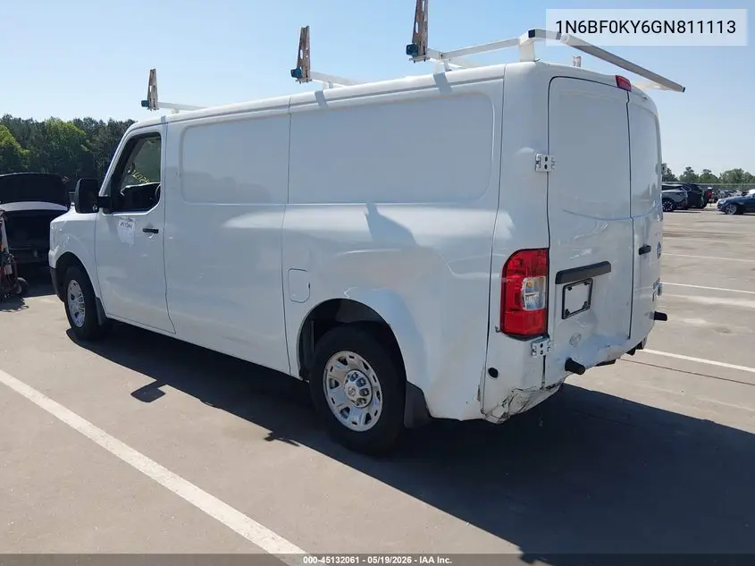 2016 Nissan Nv Cargo Nv2500 Hd Sv V6 VIN: 1N6BF0KY6GN811113 Lot: 45132061