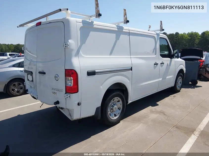 2016 Nissan Nv Cargo Nv2500 Hd Sv V6 VIN: 1N6BF0KY6GN811113 Lot: 45132061