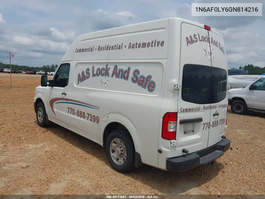 2016 Nissan Nv Cargo Nv2500 Hd Sv V8 VIN: 1N6AF0LY6GN814216 Lot: 45172861