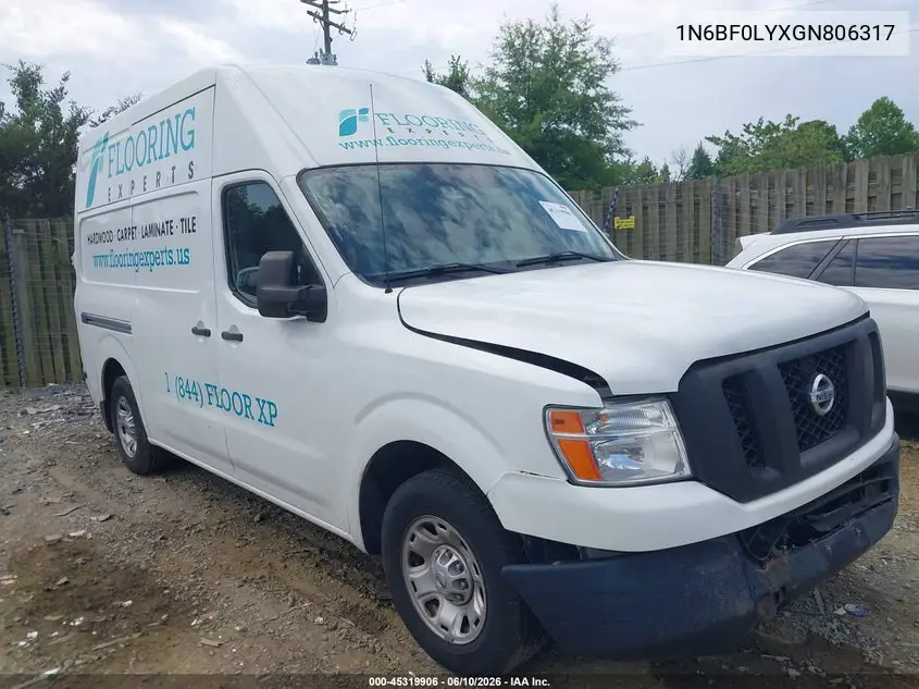 2016 Nissan Nv Cargo Nv2500 Hd Sv V6 VIN: 1N6BF0LYXGN806317 Lot: 45319906