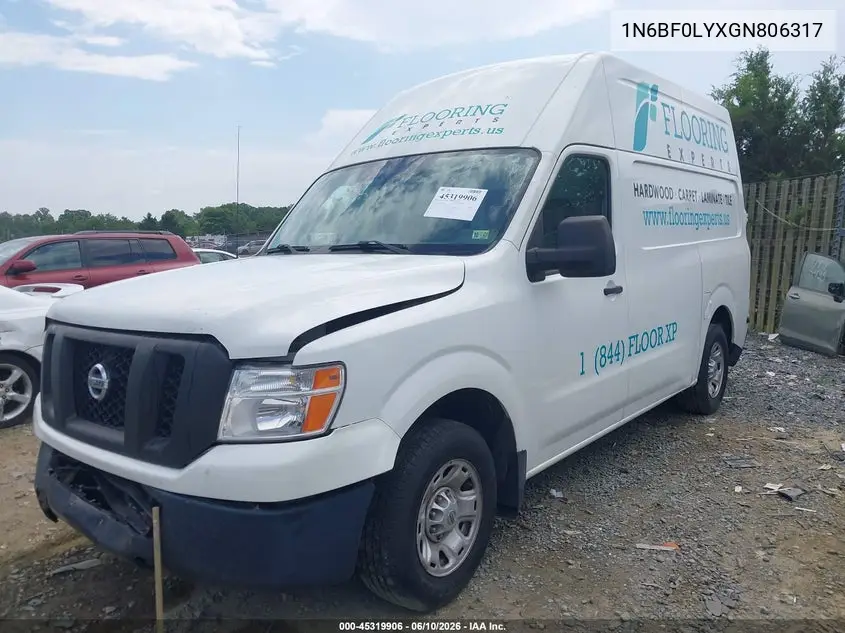 2016 Nissan Nv Cargo Nv2500 Hd Sv V6 VIN: 1N6BF0LYXGN806317 Lot: 45319906