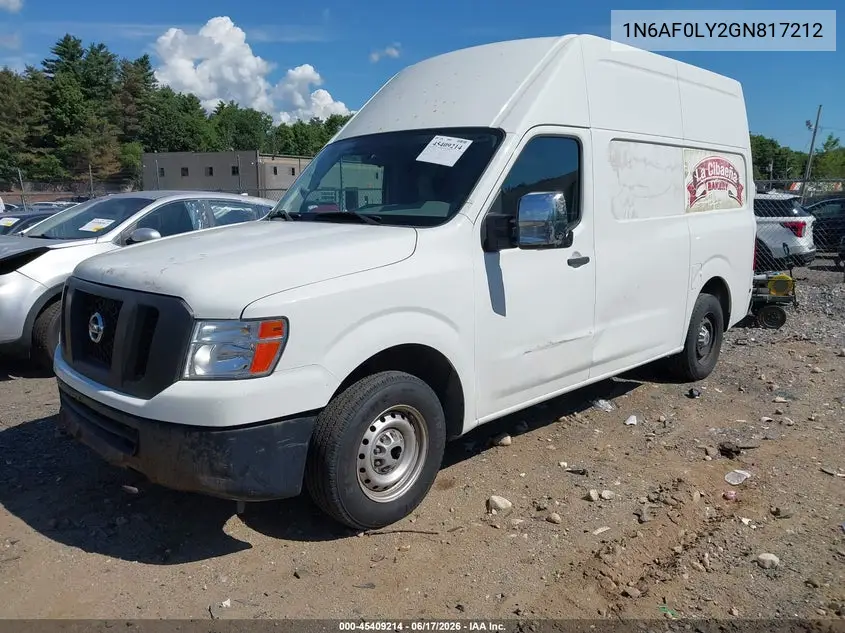 2016 Nissan Nv Cargo Nv2500 Hd S V8 VIN: 1N6AF0LY2GN817212 Lot: 45409214