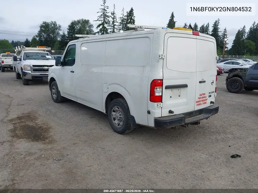 2016 Nissan Nv Cargo Nv2500 Hd Sv V6 VIN: 1N6BF0KY2GN804532 Lot: 45471687