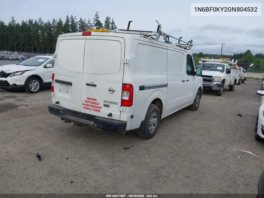 2016 Nissan Nv Cargo Nv2500 Hd Sv V6 VIN: 1N6BF0KY2GN804532 Lot: 45471687