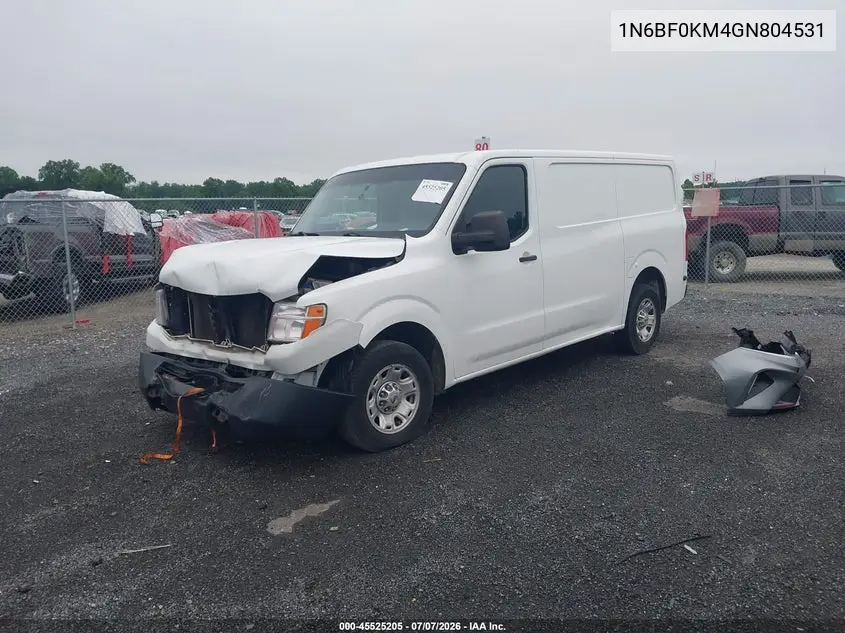 2016 Nissan Nv Cargo Nv1500 Sv V6 VIN: 1N6BF0KM4GN804531 Lot: 45525205