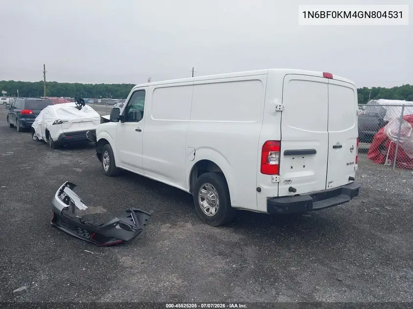 2016 Nissan Nv Cargo Nv1500 Sv V6 VIN: 1N6BF0KM4GN804531 Lot: 45525205