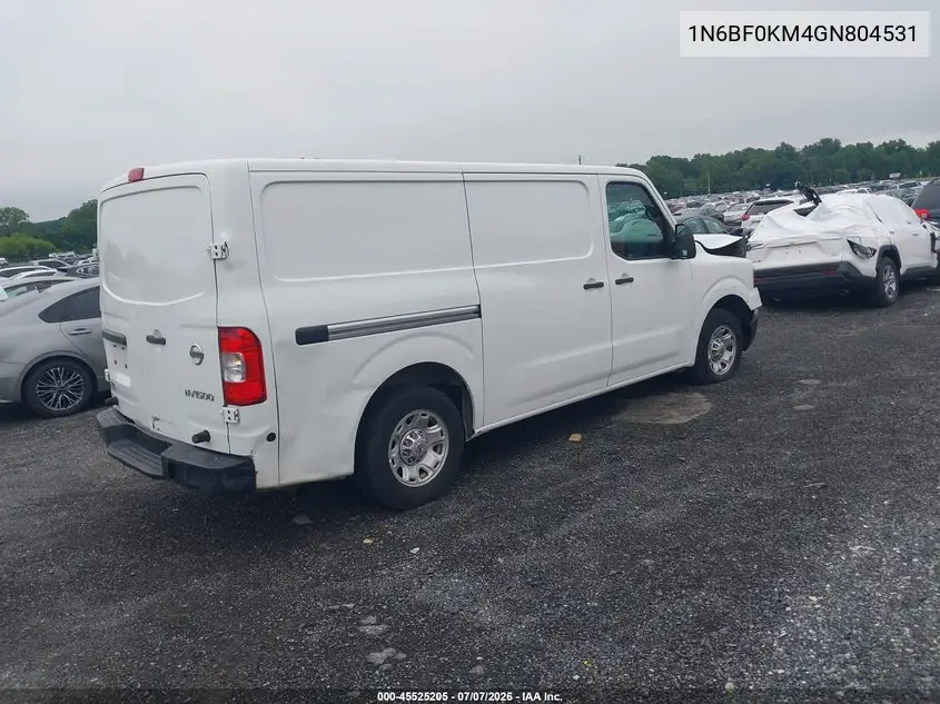 2016 Nissan Nv Cargo Nv1500 Sv V6 VIN: 1N6BF0KM4GN804531 Lot: 45525205