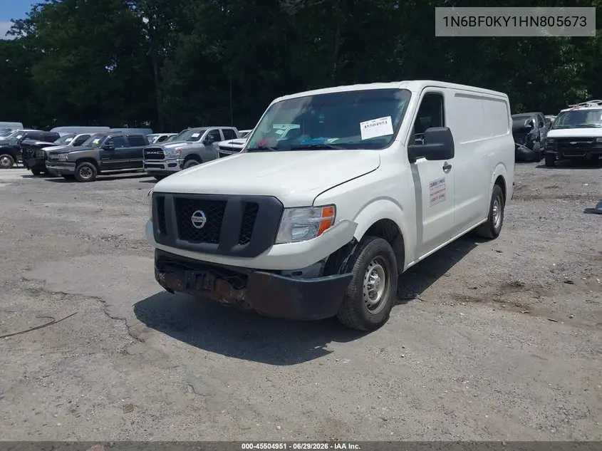 2017 Nissan Nv Cargo Nv2500 Hd S V6 VIN: 1N6BF0KY1HN805673 Lot: 45504951