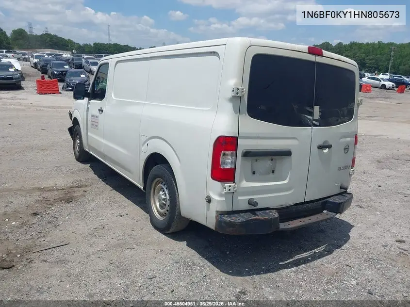 2017 Nissan Nv Cargo Nv2500 Hd S V6 VIN: 1N6BF0KY1HN805673 Lot: 45504951