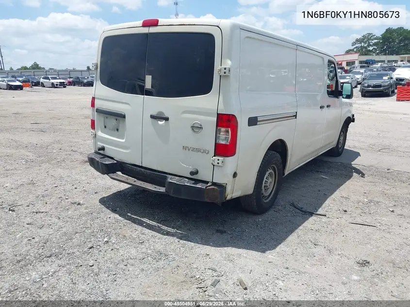 2017 Nissan Nv Cargo Nv2500 Hd S V6 VIN: 1N6BF0KY1HN805673 Lot: 45504951