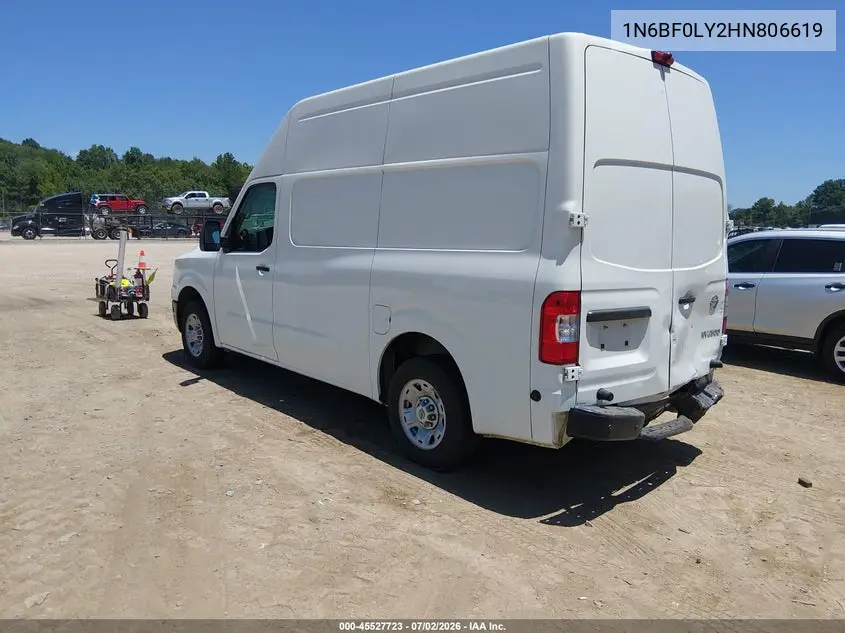 2017 Nissan Nv Cargo Nv2500 Hd Sv V6 VIN: 1N6BF0LY2HN806619 Lot: 45527723