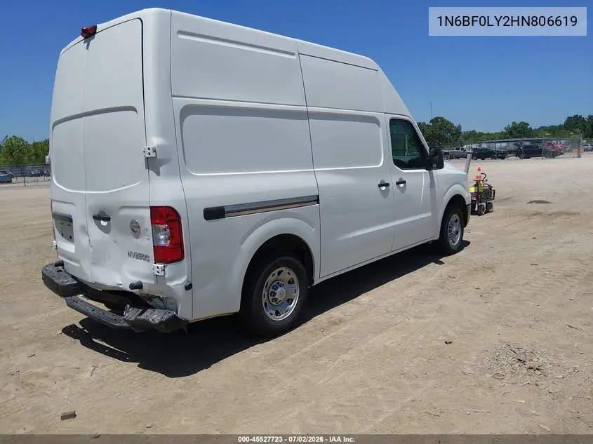 2017 Nissan Nv Cargo Nv2500 Hd Sv V6 VIN: 1N6BF0LY2HN806619 Lot: 45527723