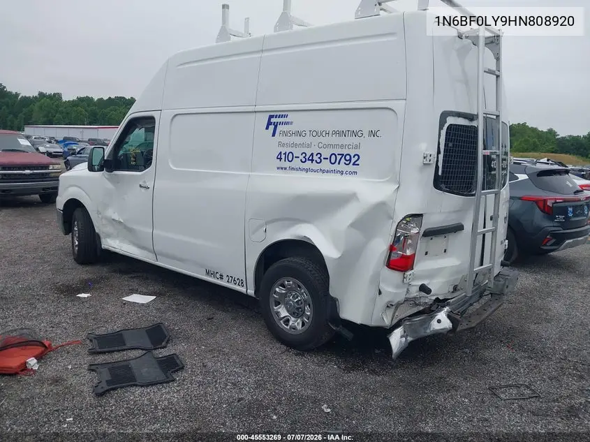 2017 Nissan Nv Cargo Nv2500 Hd Sl V6 VIN: 1N6BF0LY9HN808920 Lot: 45553269