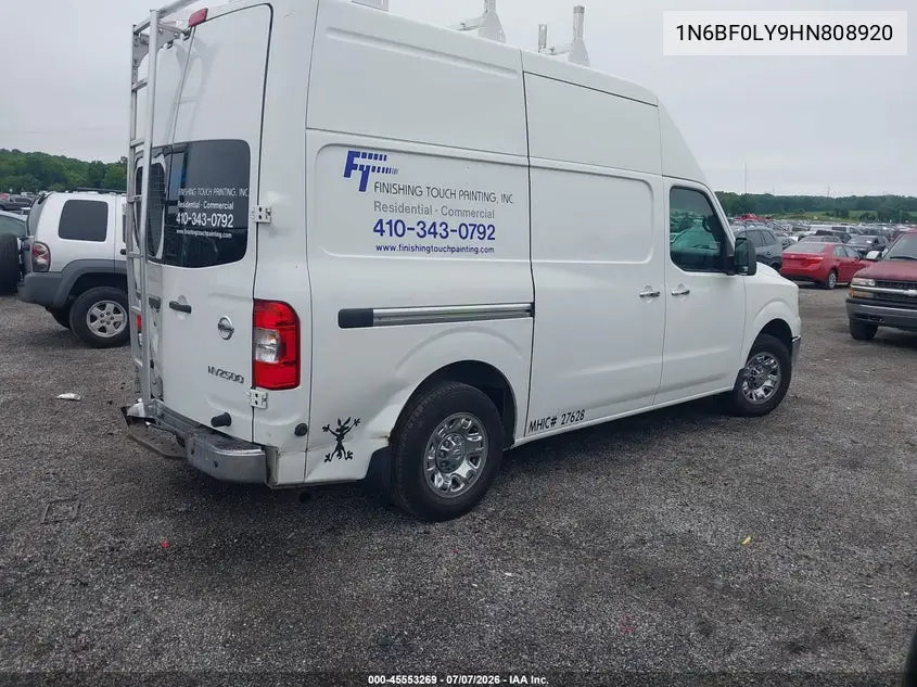 2017 Nissan Nv Cargo Nv2500 Hd Sl V6 VIN: 1N6BF0LY9HN808920 Lot: 45553269