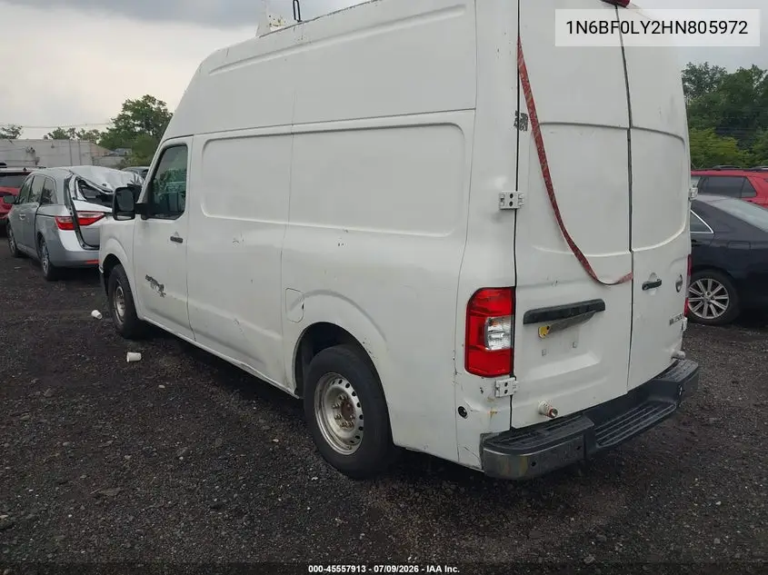 2017 Nissan Nv Cargo Nv2500 Hd Sv V6 VIN: 1N6BF0LY2HN805972 Lot: 45557913