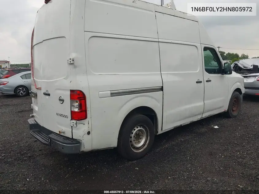 2017 Nissan Nv Cargo Nv2500 Hd Sv V6 VIN: 1N6BF0LY2HN805972 Lot: 45557913