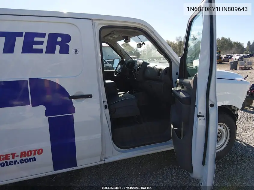 2017 Nissan Nv Cargo Nv2500 Hd Sv V6 VIN: 1N6BF0KY1HN809643 Lot: 45585882